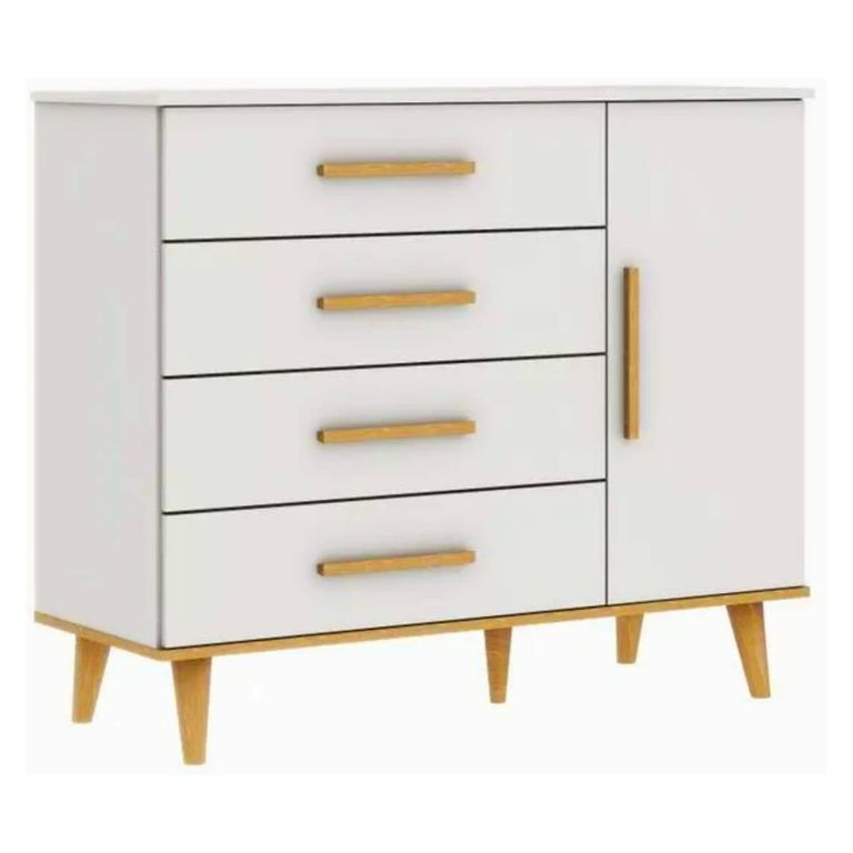 Cómoda Blanco Miel Ludmila 4 Cajones Y Puerta