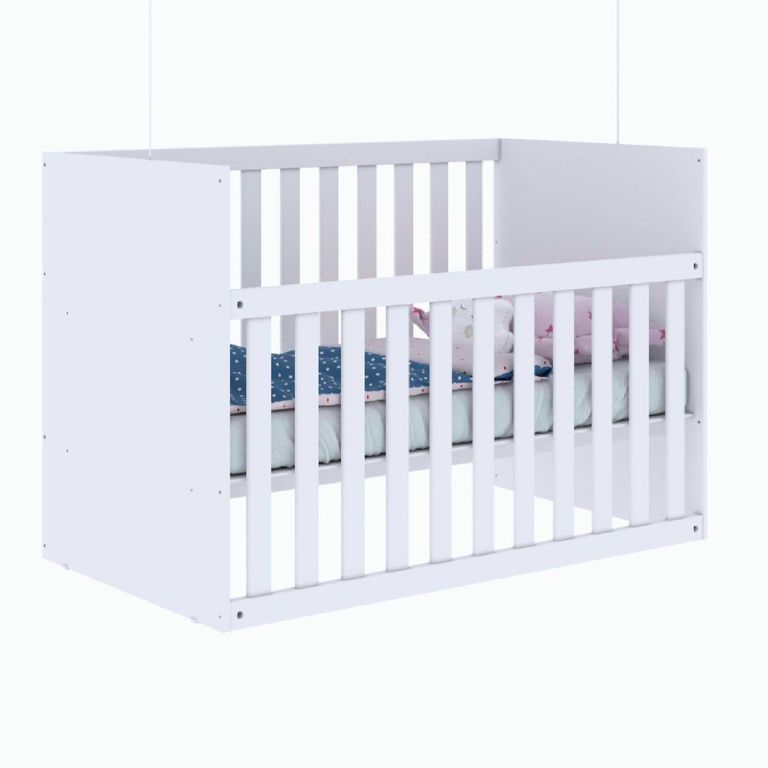 KIDSCOOL Cuna Blanca Gabi Baranda Ajustable