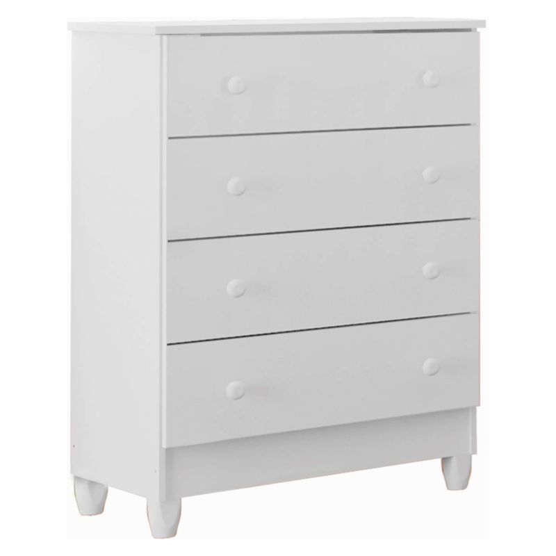 KIDSCOOL - Cómoda + 4 Cajones Blanco Brillo Kidscool