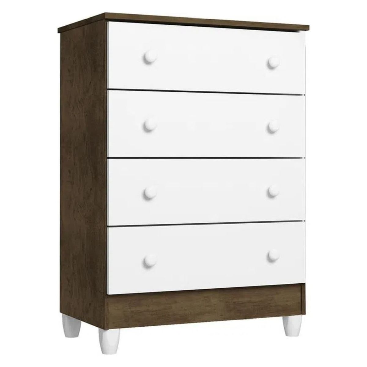 KIDSCOOL - Cómoda + 4 Cajones Blanco Maderado Kidscool