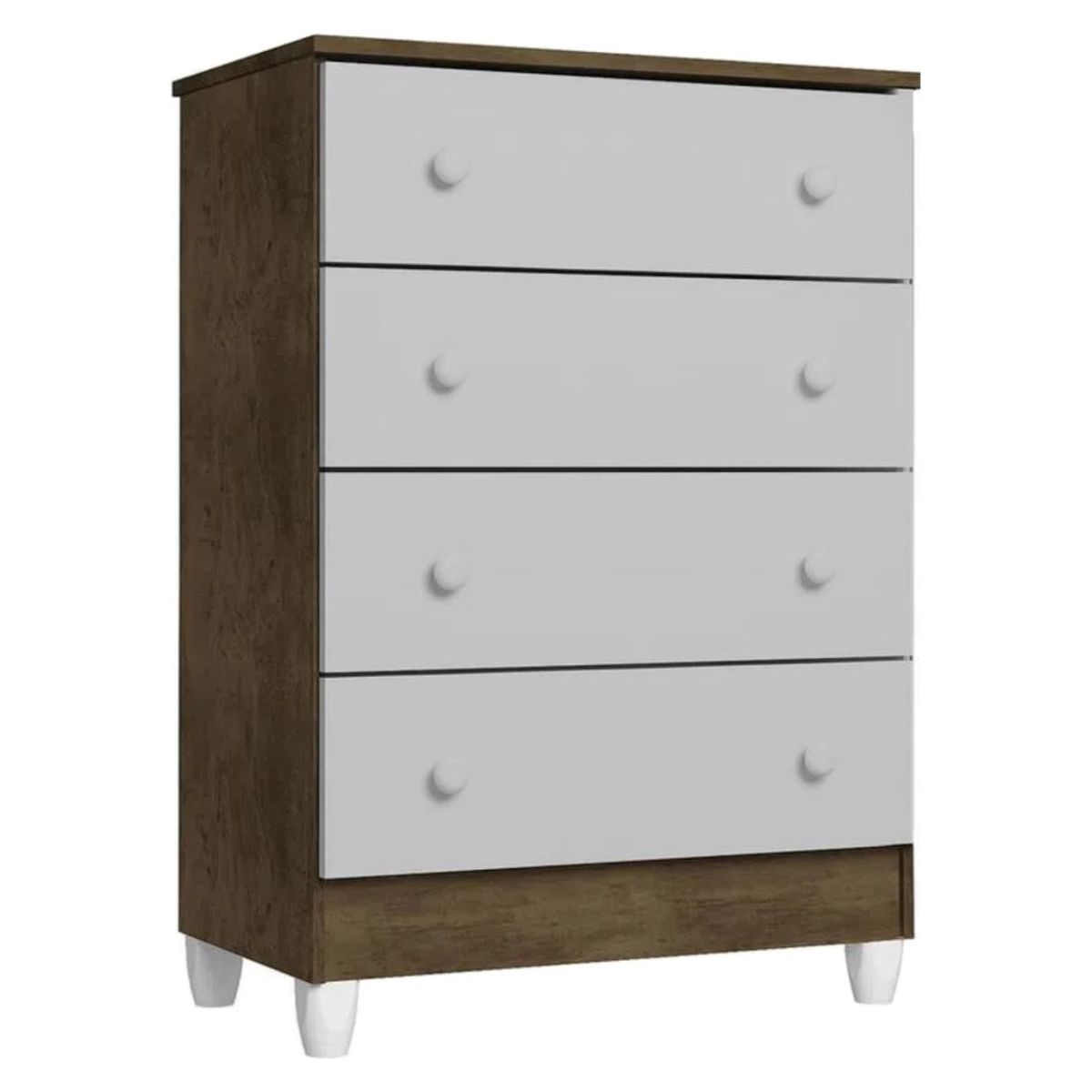 KIDSCOOL - Cómoda + 4 Cajones Gris Maderado Kidscool