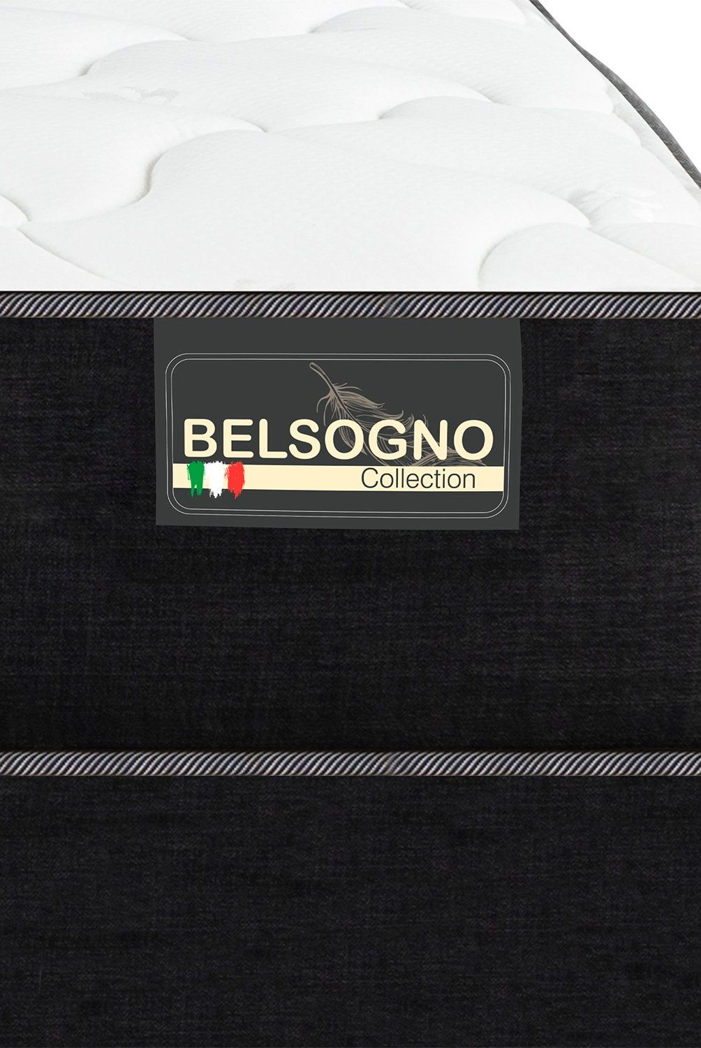BELSOGNO - Cama Iron Smart Belsogno Plus Black 2 Plazas Respaldo Black