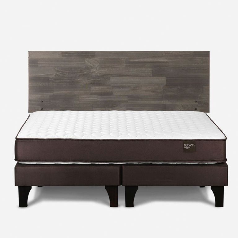 Cama Europea New Ergo T 2 Plazas x 2.00 mt Base Dividida + Respaldo