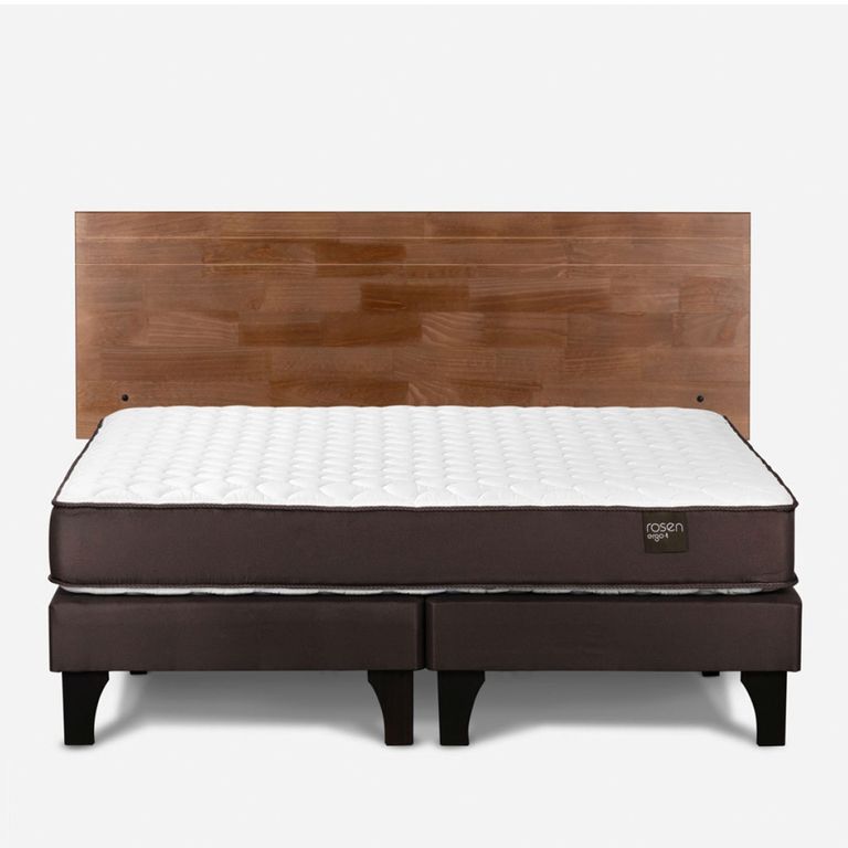 ROSEN Cama Europea New Ergo T 2 Plazas x 2.00 mt Base Dividida + Respaldo