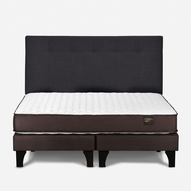 Cama Europea New Ergo T King x 2.00 mt Base Dividida + Respaldo
