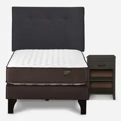 ROSEN - Cama Europea Ergo T 1.5 Plazas + Respaldo + Velador