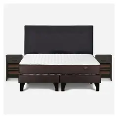 ROSEN - Cama Europea Ergo T King + Respaldo + 2 Veladores