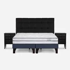 ROSEN - Cama Europea Autonomy King + Respaldo + 2 Velador