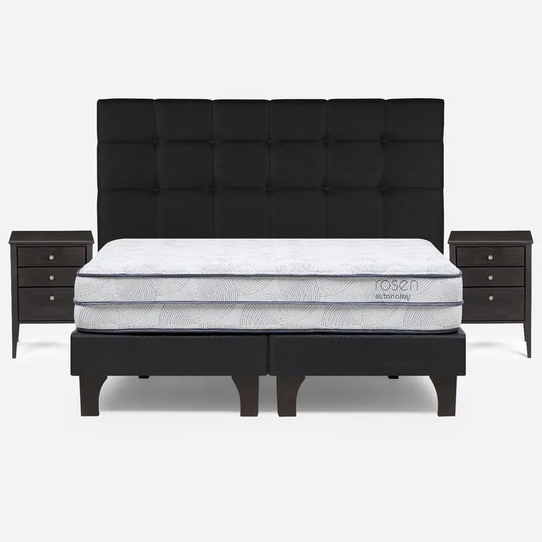 Cama Europea Autonomy Sky Super King X 2.00 CM Base Dividida + Respaldo + 2 Veladores
