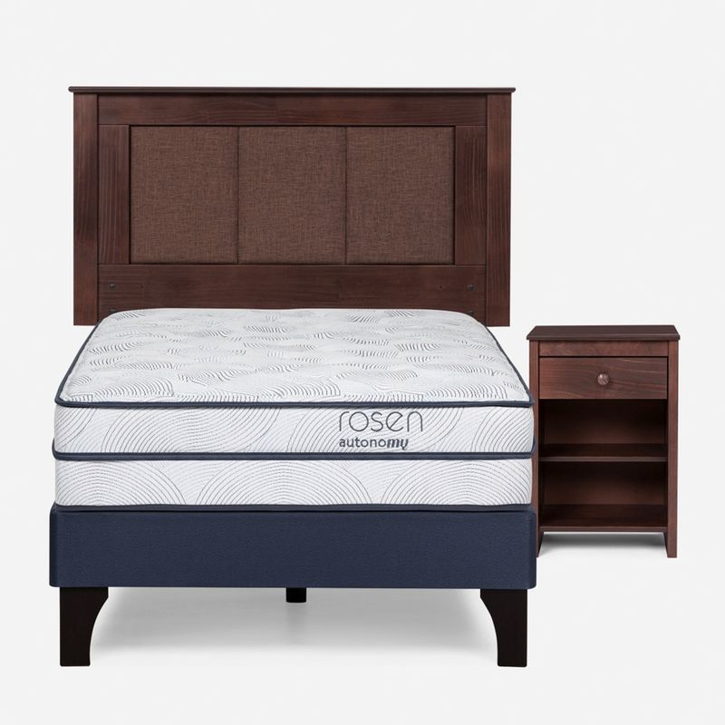 ROSEN - Camas Europeas Autonomy 1.5 Plazas + Respaldo + Velador Rosen