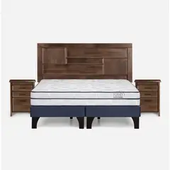 ROSEN - Cama Europea Autonomy 2 Plazas + Respaldo + 2 Velador