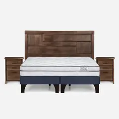 ROSEN - Cama Europea Autonomy King + Respaldo + 2 Velador