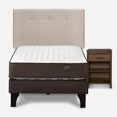 ROSEN - Cama Europea Ergo T 1 Plaza + Respaldo + Velador
