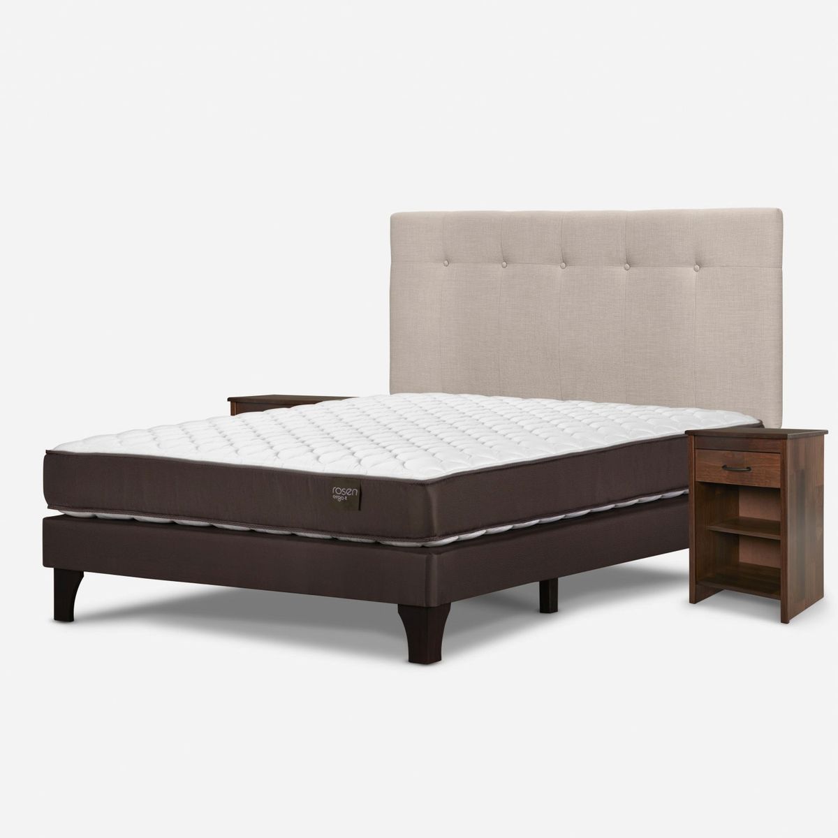 ROSEN - Cama Europea 2 Plazas Ergo Rosen + Respaldo