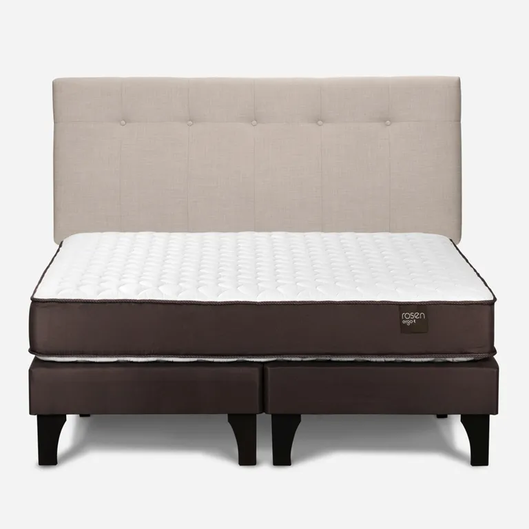 Cama Europea New Ergo T King x 2.00 mt Base Dividida + Respaldo