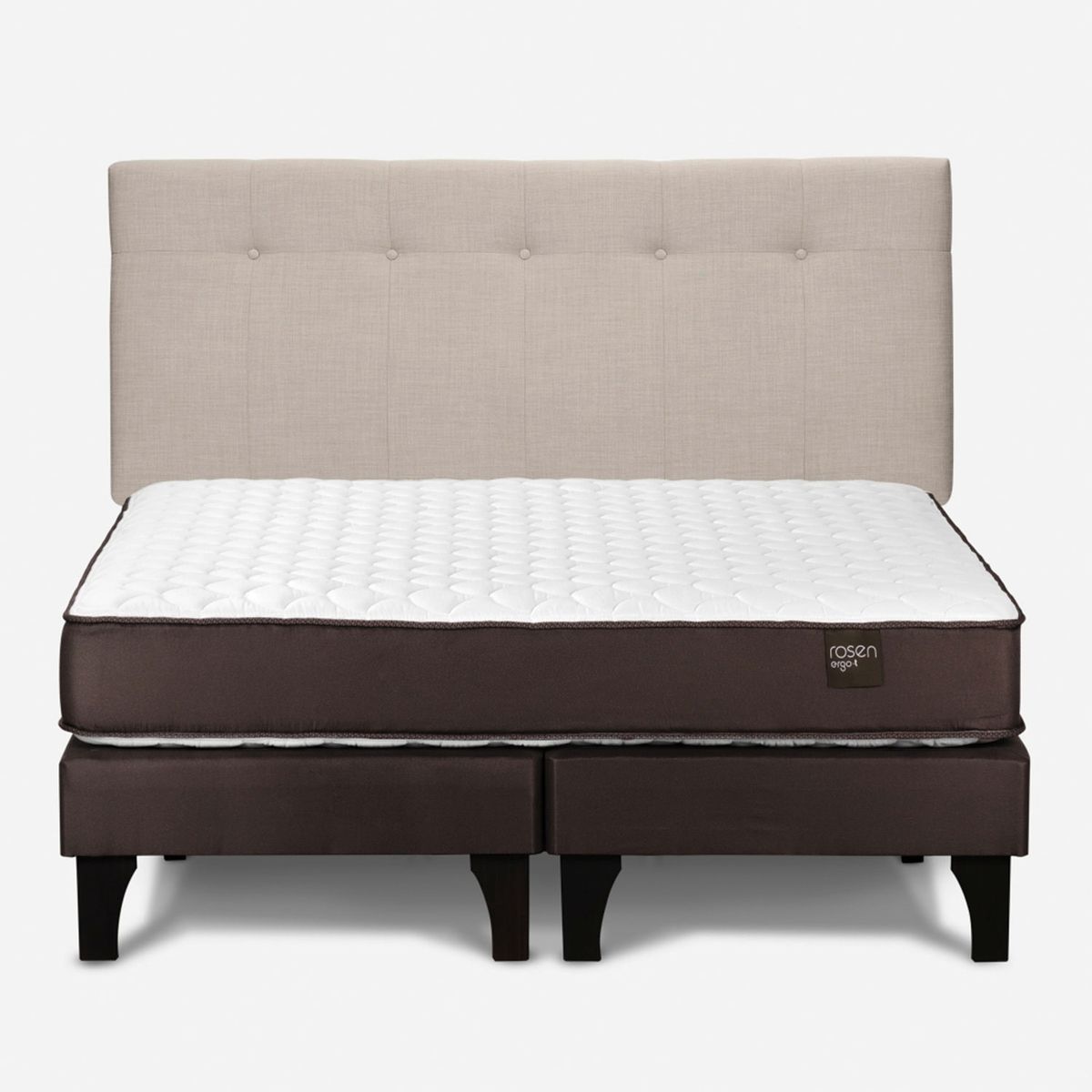 ROSEN - Cama Europea New Ergo T King x 2.00 mt Base Dividida + Respaldo Rosen