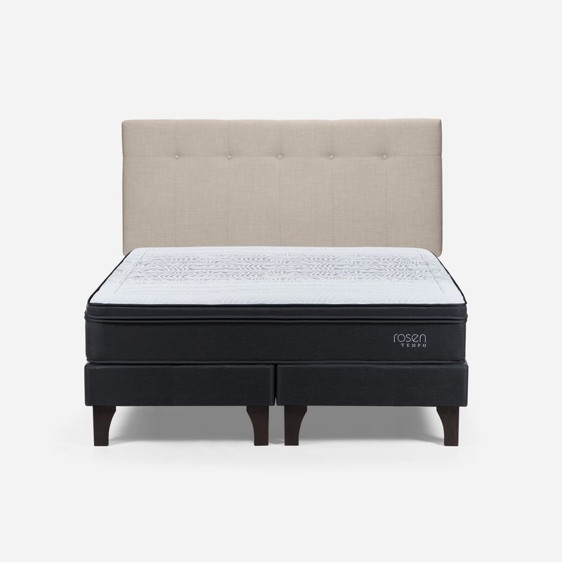 ROSEN - Cama Europea Tempo 2 Plazas + Respaldo Rosen