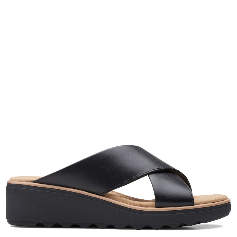 CLARKS - Sandalia Mujer Cuero Negro Clarks