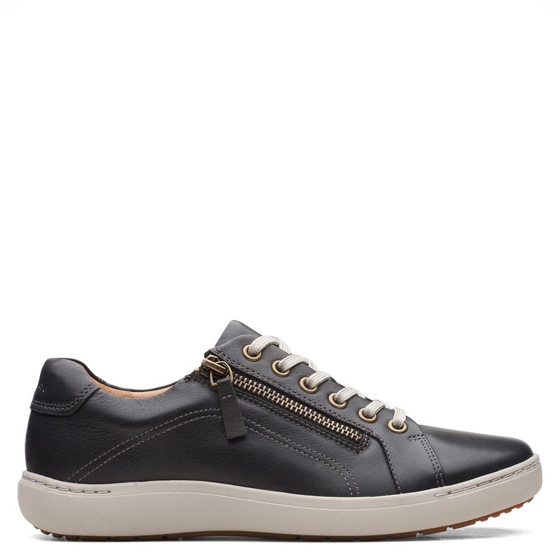 CLARKS - Zapatilla Urbana Mujer Cuero Negro Clarks