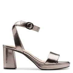 CLARKS - Sandalia Mujer Plateado