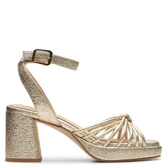 CLARKS - Sandalia Mujer Cuero Dorado
