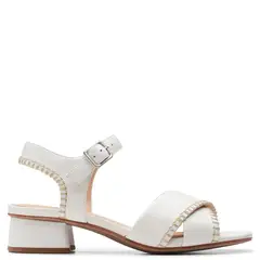 CLARKS - Sandalia Mujer Cuero Blanco