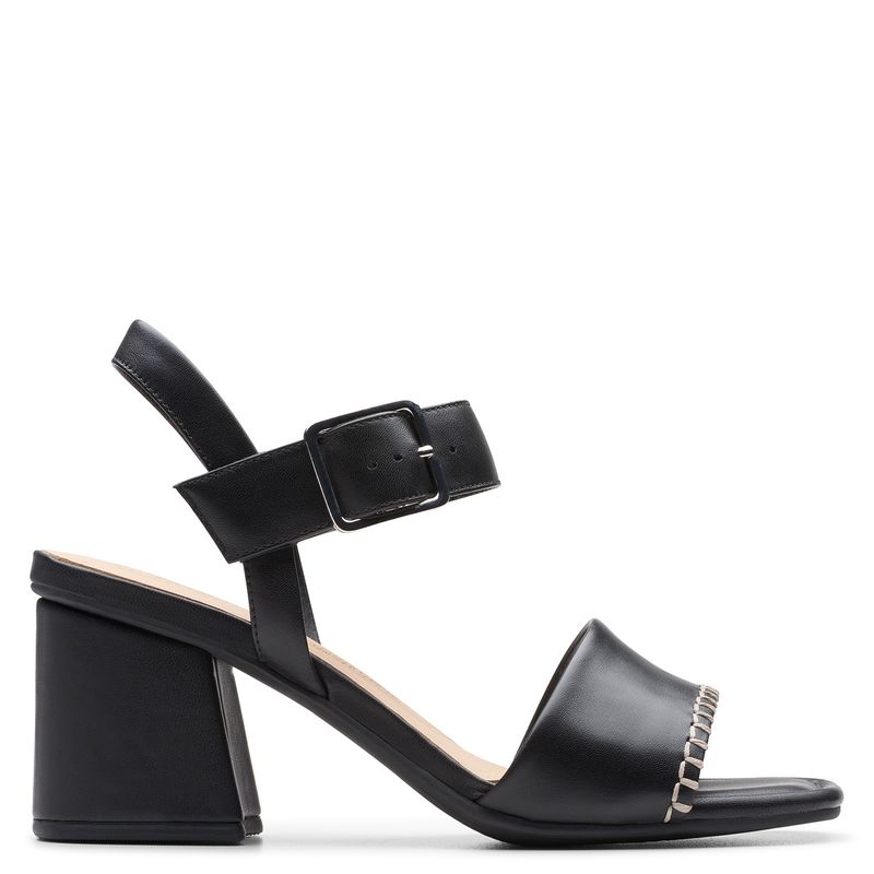 CLARKS - Sandalia Mujer Cuero Negro Clarks