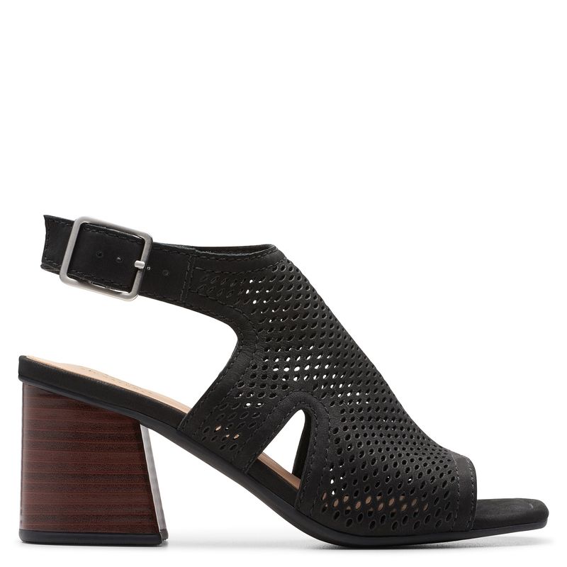 CLARKS - Sandalia Mujer Cuero Negro Clarks
