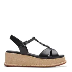 CLARKS - Sandalia Mujer Cuero Negro