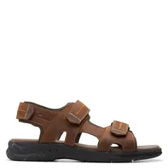 CLARKS - Sandalia Hombre Cuero Café