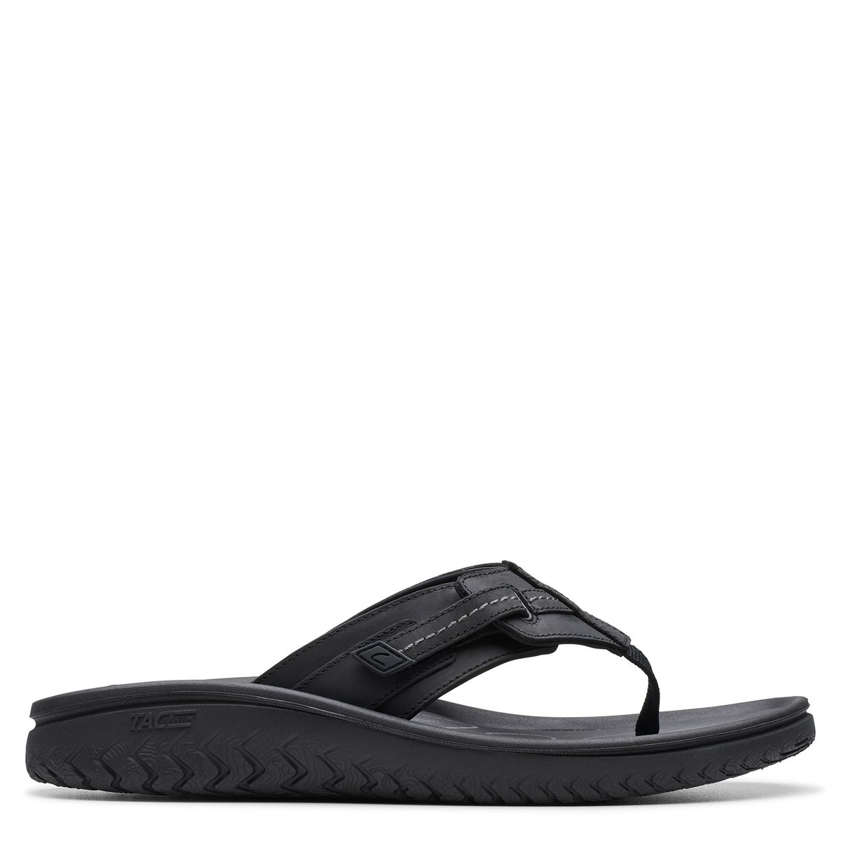CLARKS - Sandalia de Cuero Negro para Hombre Clarks