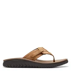 CLARKS - Sandalia Hombre Cuero Café