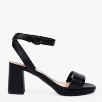 Sandalia Mujer Cuero Negro