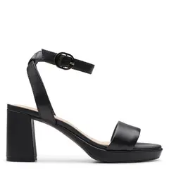 CLARKS - Sandalia Mujer Cuero Negro