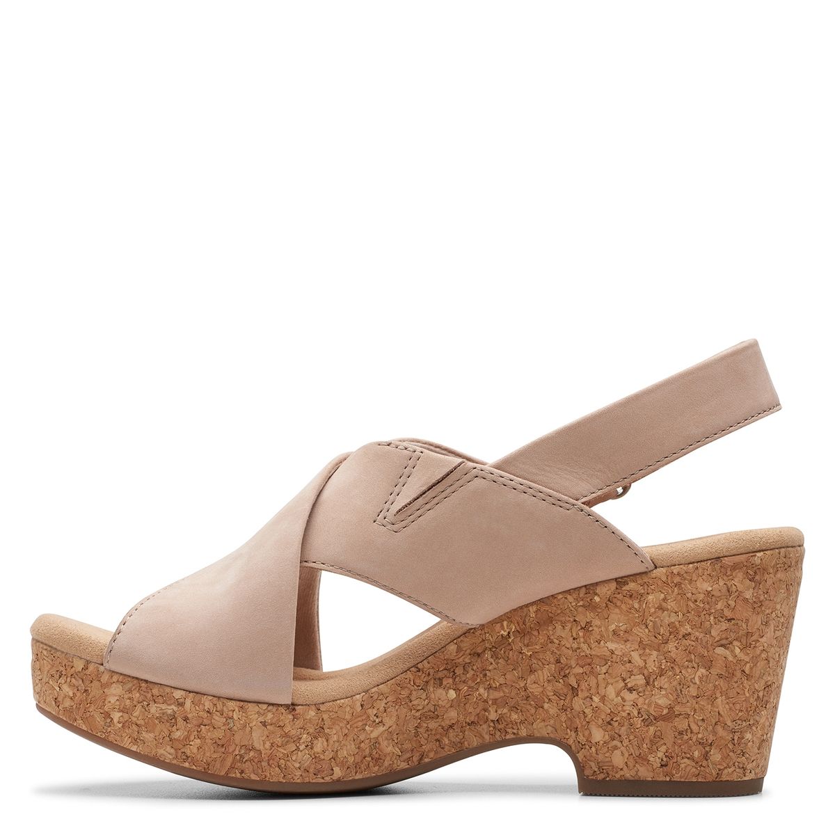 CLARKS - Sandalia Mujer Cuero Beige Clarks