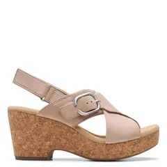 CLARKS - Sandalia Mujer Cuero Beige