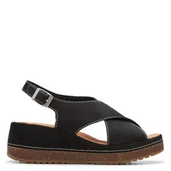 CLARKS - Sandalia Mujer Cuero Negro
