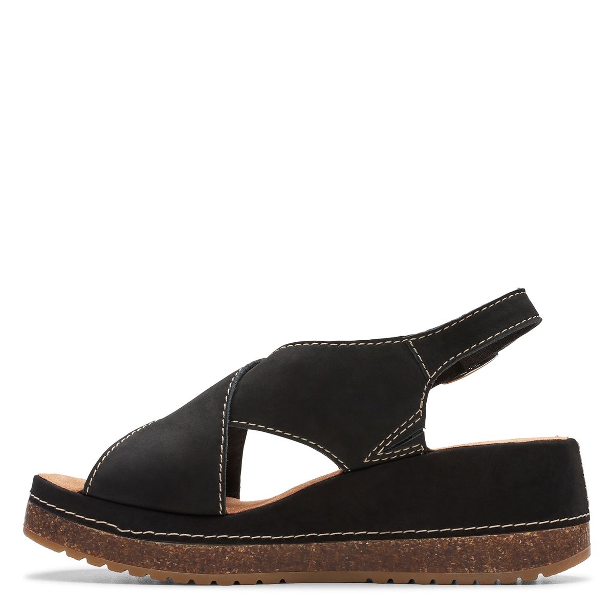 CLARKS - Sandalia Mujer Cuero Negro Clarks