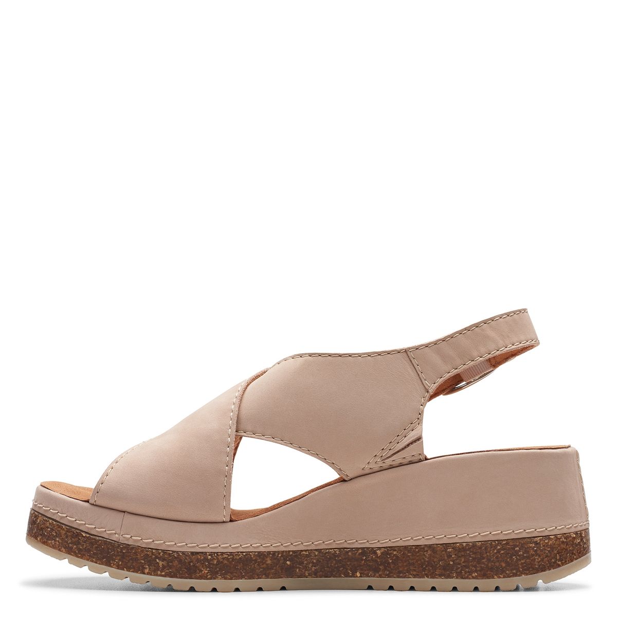CLARKS - Sandalia Mujer Cuero Beige Clarks