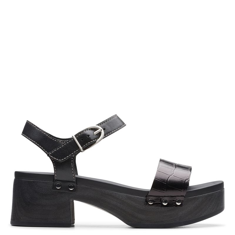 CLARKS - Sandalia Mujer Cuero Negro Clarks