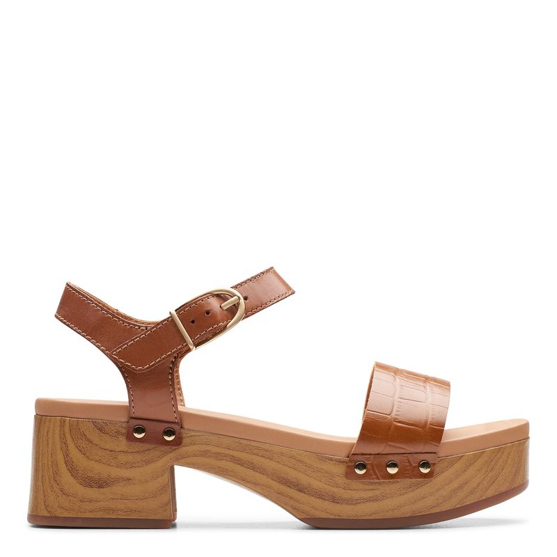 CLARKS - Sandalia Mujer Cuero Café Clarks