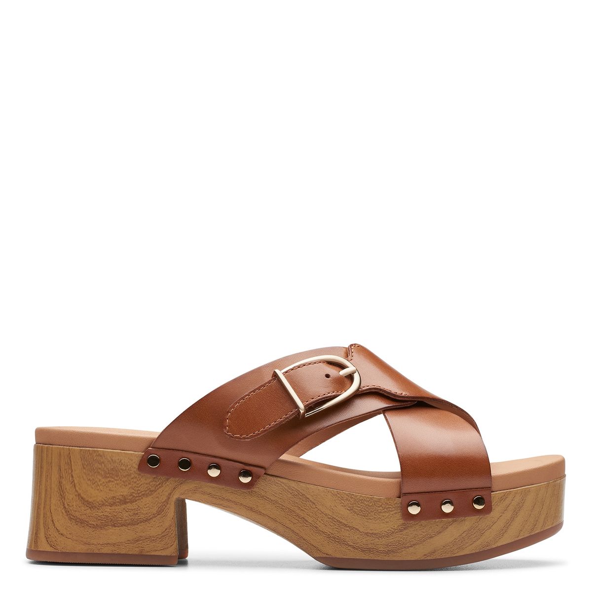CLARKS - Sandalia Mujer Cuero Café Clarks