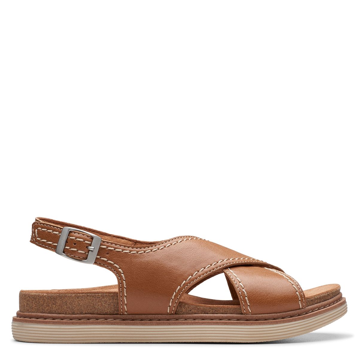 CLARKS - Sandalia Mujer Cuero Café Clarks