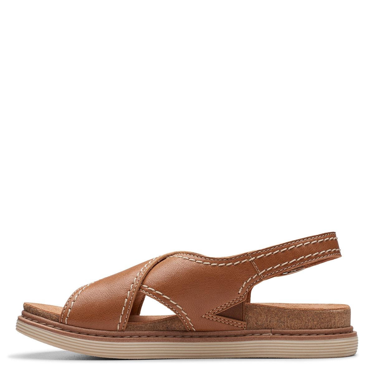 CLARKS - Sandalia Mujer Cuero Café Clarks