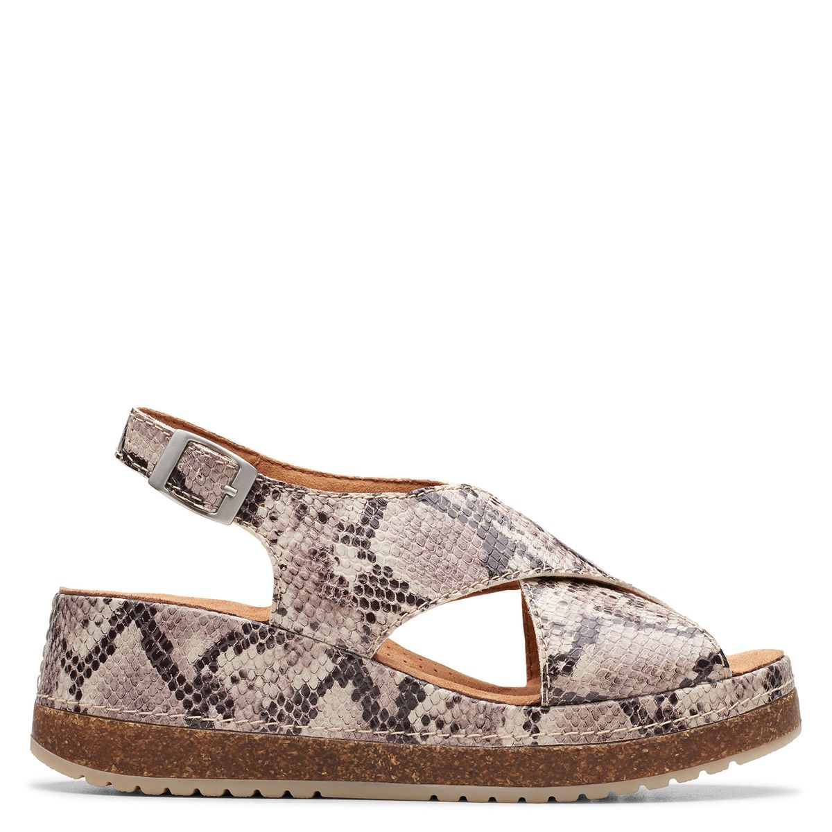 CLARKS - Sandalia Mujer Cuero Beige Clarks