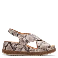 CLARKS - Sandalia Mujer Cuero Beige