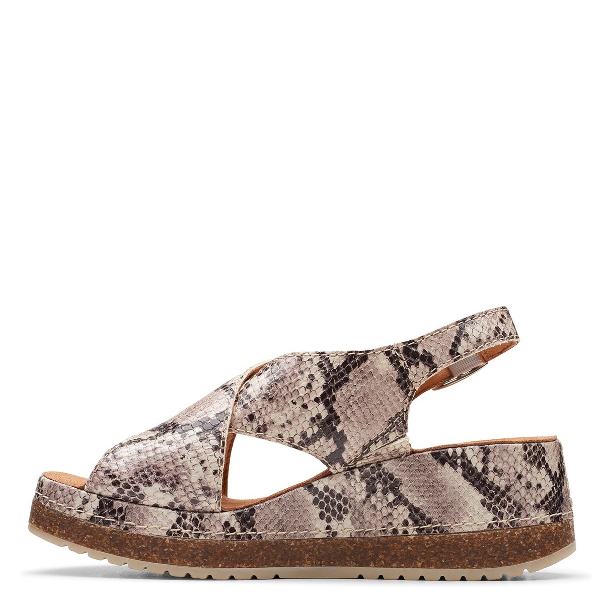 CLARKS - Sandalia Mujer Cuero Beige Clarks