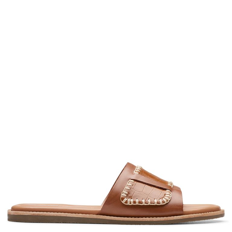 CLARKS Sandalia Mujer Cuero Café