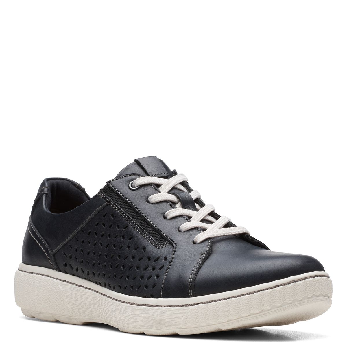 CLARKS - Zapatilla Urbana Mujer Cuero Negro Clarks