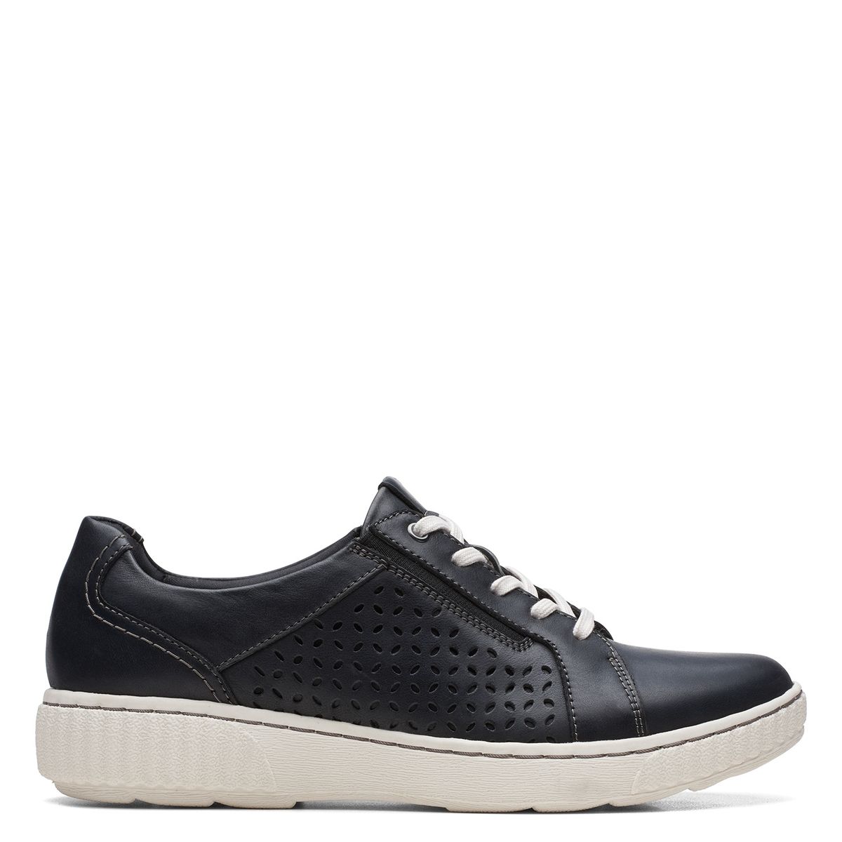 CLARKS - Zapatilla Urbana Mujer Cuero Negro Clarks